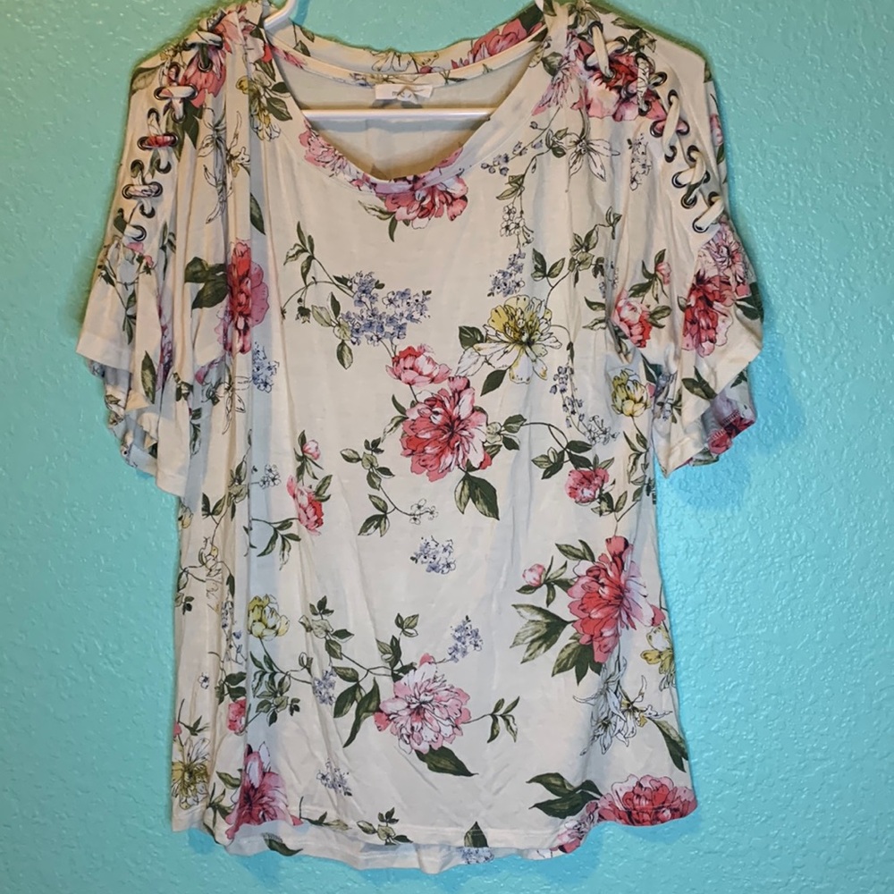 White shirt with flowers